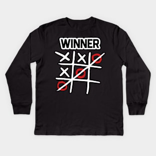 Tic Tac Win - Game Winner Kids Long Sleeve T-Shirt